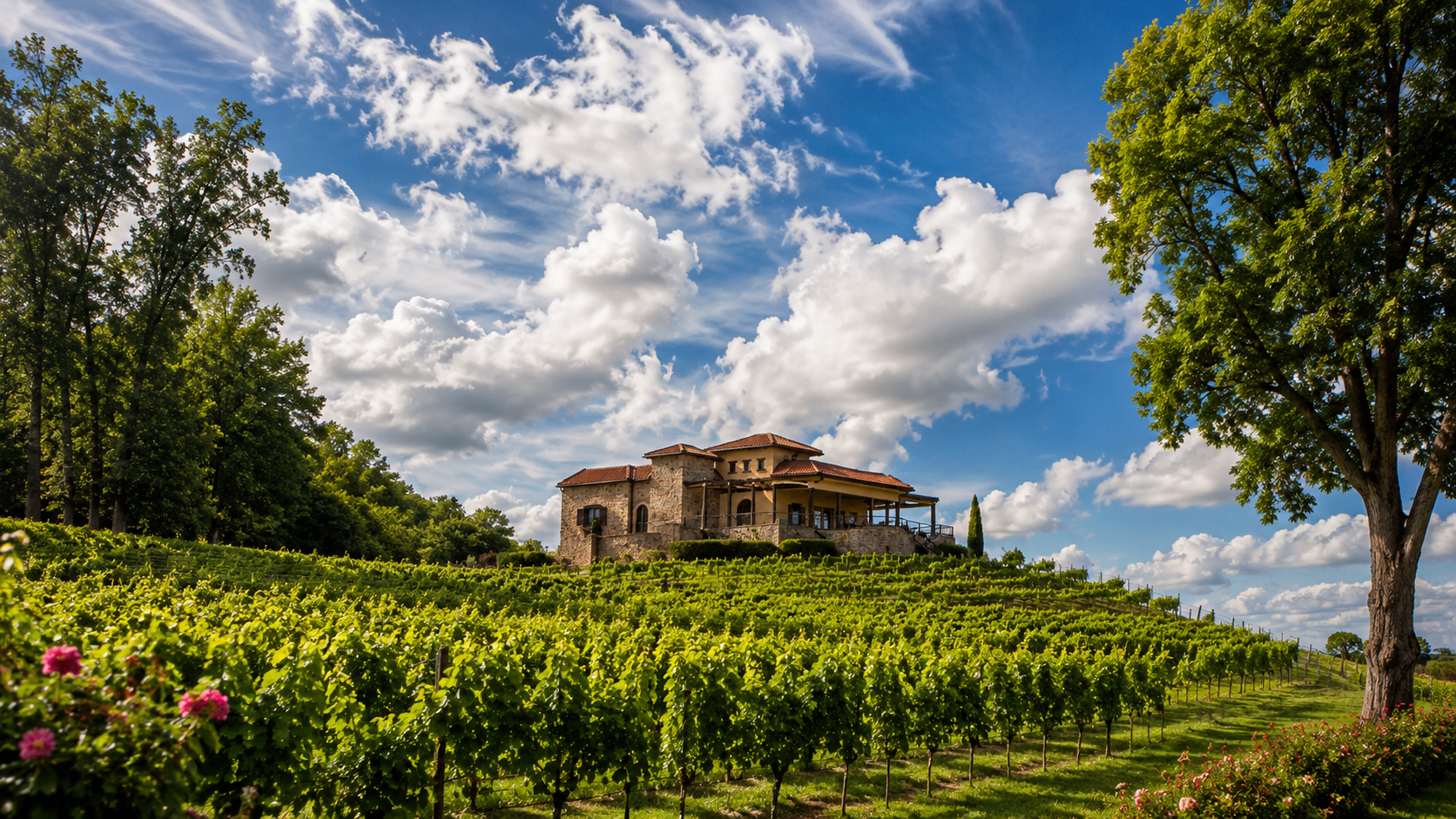 Raffaldini Vineyards Tuscan-style villa overlooking the vineyard