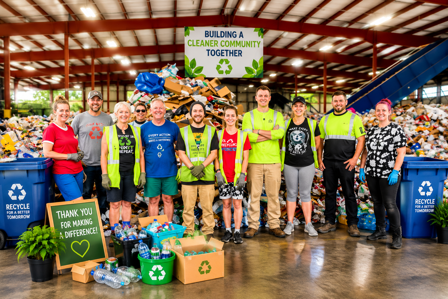 Community volunteers at a recycling event in Boonville